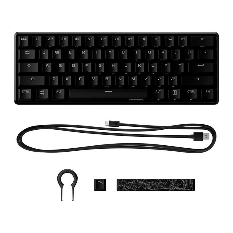 Teclado Mecanico Gamer HyperX Alloy Origins 60, RGB, US, Switch Vermelho, Preto, HKBO1S-RB-US/G