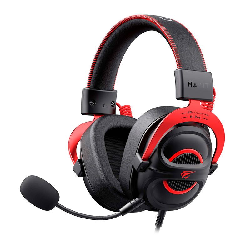 Headset Gamer Havit H2002E Pro, Drivers 60mm, Preto e Vermelho, HVGMH-H2002E-PRO-BR