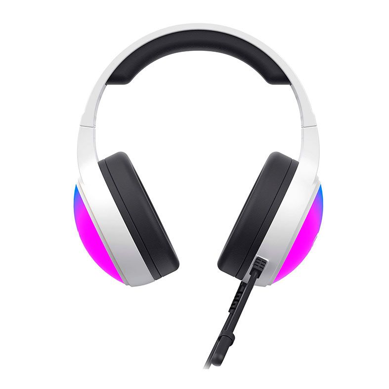 Headset Gamer Havit H2043U, RGB, Drivers 50mm, Branco e Preto, HVGMH-H2043U-WB