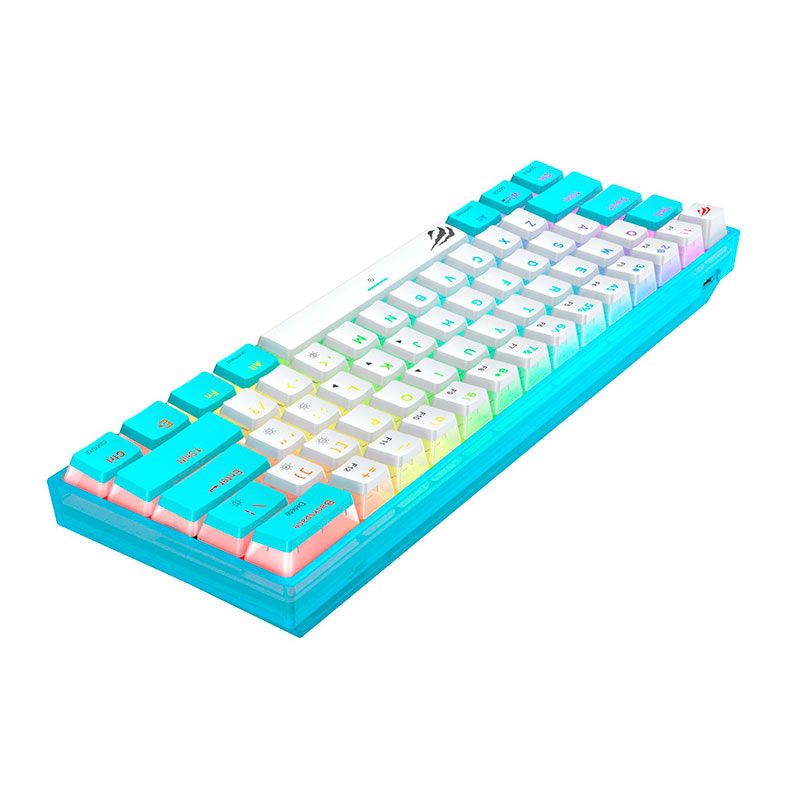 Teclado Mecanico Havit KB877L, RGB, USB, Switch Content Red, Branco e Azul, HV-KB877L-WB