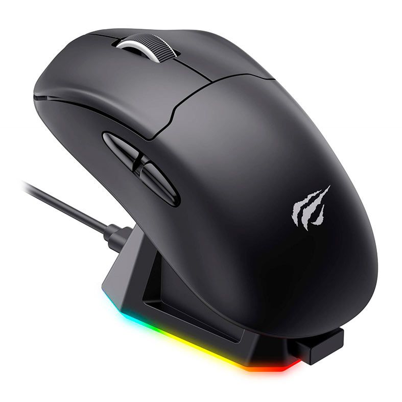 Mouse Gamer Havit MS979WB, RGB, Wireless, 19000DPI, 6 Botoes, Preto, HV-MS979WB-BK
