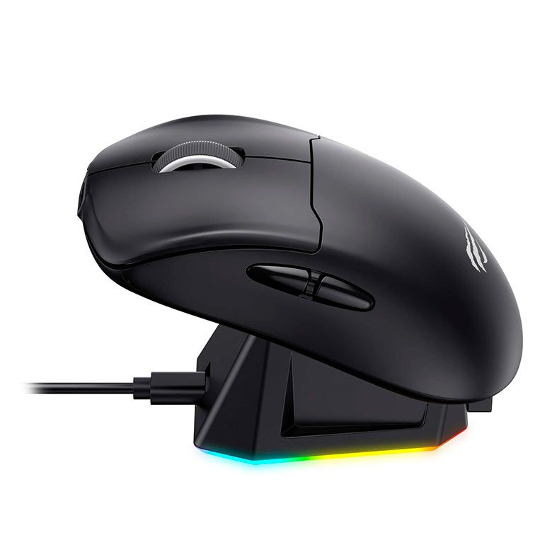 Mouse Gamer Havit MS979WB, RGB, Wireless, 19000DPI, 6 Botoes, Preto, HV-MS979WB-BK