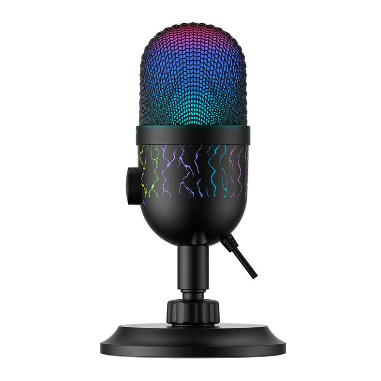 Microfone Havit Gamenote GK52, RGB, USB, Preto, HVGK-GK52-BK