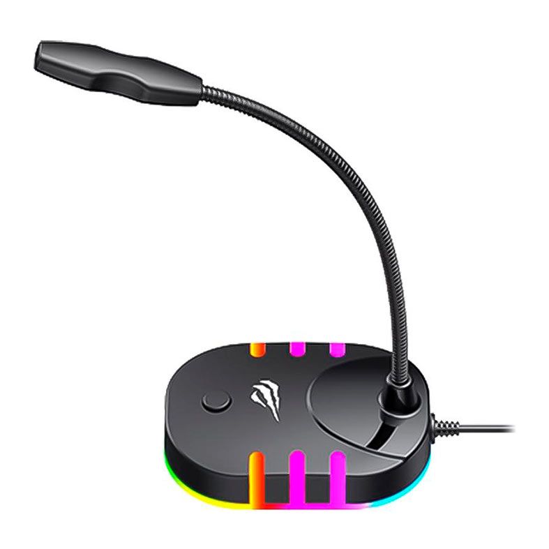 Microfone Havit Gamenote KG58B, RGB, USB, Preto, HVGK-GK58B-BK