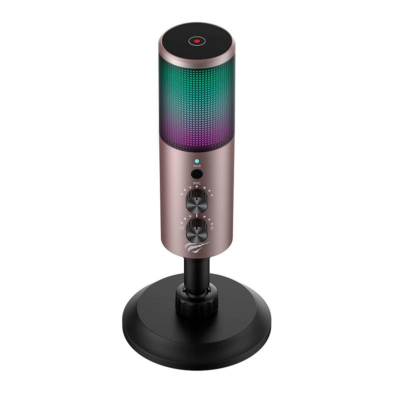 Microfone Havit Gamenote GK61, RGB, USB, Preto, HVGK-GK61-BO