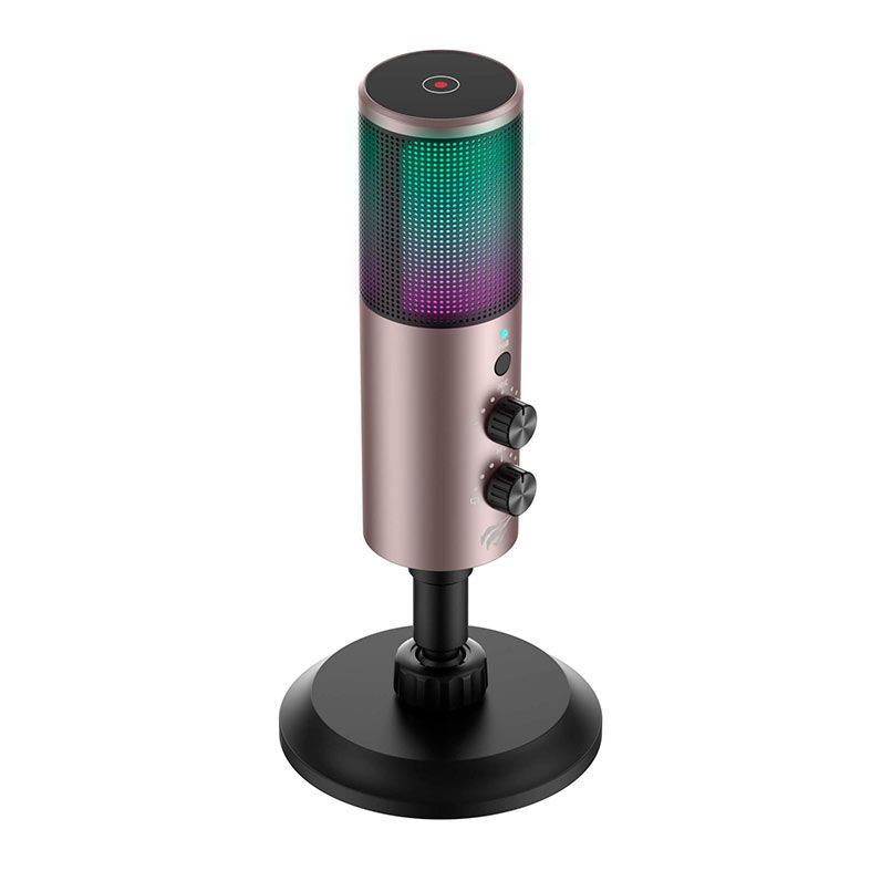 Microfone Havit Gamenote GK61, RGB, USB, Preto, HVGK-GK61-BO