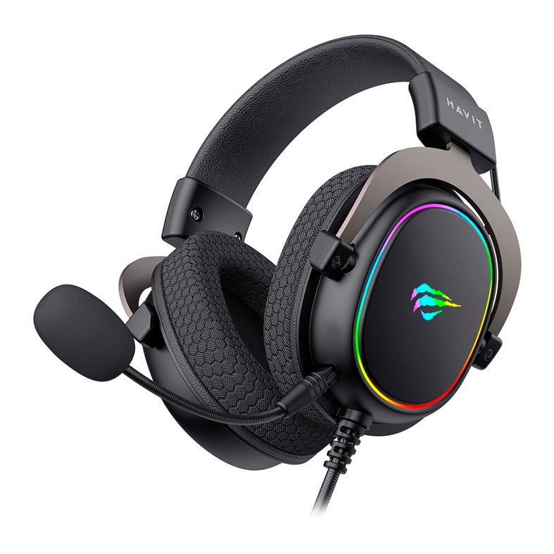 Headset Gamer Havit H2002R, RGB, Drivers 50mm, Preto, HVGMH-H2002R-BO
