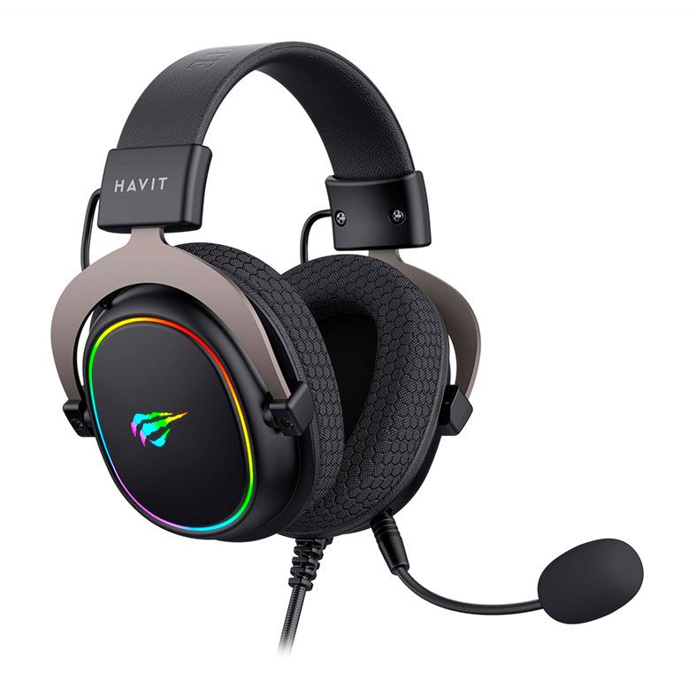 Headset Gamer Havit H2002R, RGB, Drivers 50mm, Preto, HVGMH-H2002R-BO