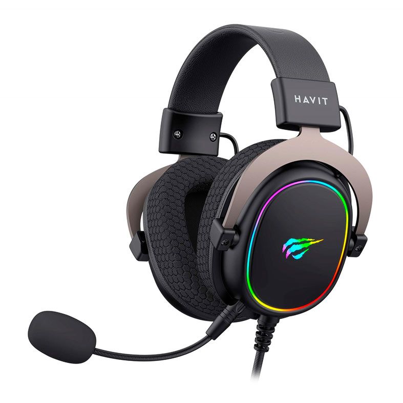 Headset Gamer Havit H2002R, RGB, Drivers 50mm, Preto, HVGMH-H2002R-BO