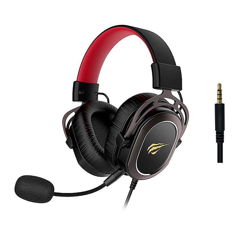 Headset Gamer Havit H2008d, Drivers 50mm, Preto e Vermelho, HVGMH-H2008d-BOR