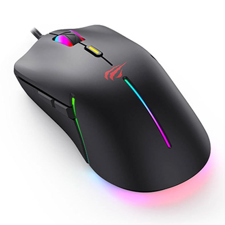 Mouse Gamer Havit MS1031, RGB, 7200DPI, 6 Botoes, Preto, HVMS-MS1031-BK