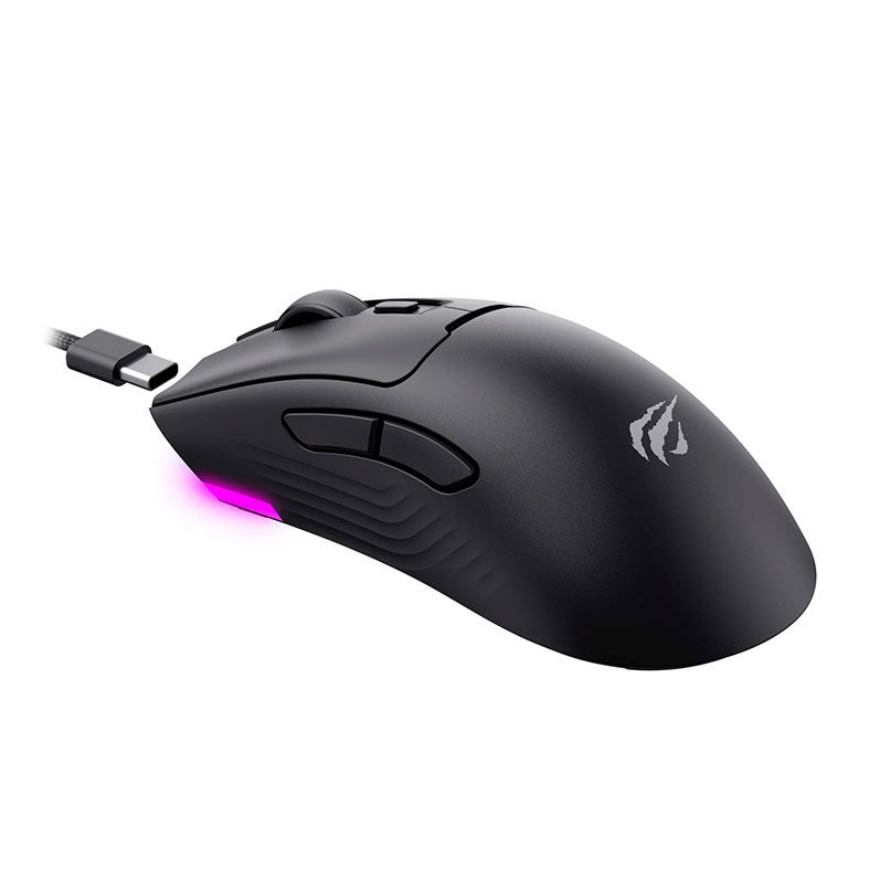 Mouse Gamer Havit MS966WB, RGB, Wireless, 10000DPI, 7 Botoes, Preto, HVMS-MS966WB-BK