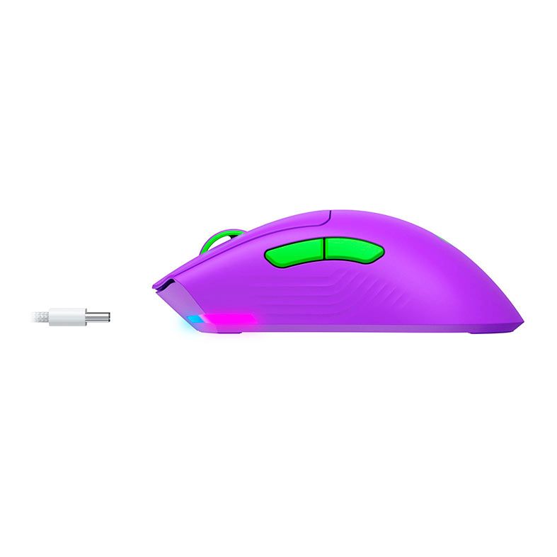 Mouse Gamer Havit MS966WB, RGB, Wireless, 10000DPI, 7 Botoes, Roxo e Verde, HVMS-MS966WB-PN