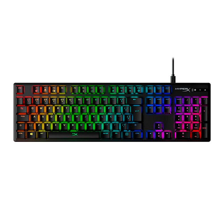 Teclado Mecanico Gamer HyperX Alloy Origins, RGB, ABNT2, Switch Vermelho, Preto, HX-KB6RDX-BR