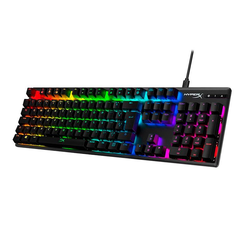 Teclado Mecanico Gamer HyperX Alloy Origins, RGB, ABNT2, Switch Vermelho, Preto, HX-KB6RDX-BR