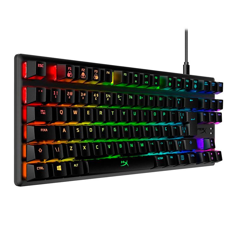 Teclado Mecanico Gamer HyperX Alloy Origins Core, RGB, ABNT2, Switch Azul, Preto, HX-KB7BLX-BR
