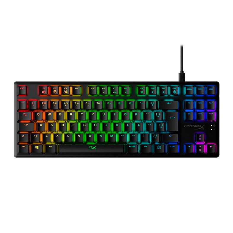 Teclado Mecanico Gamer HyperX Alloy Origins Core, RGB, ABNT2, Switch Azul, Preto, HX-KB7BLX-BR