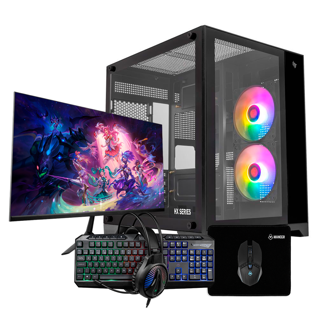 PC Gamer Mancer Arcádia V, Intel Core i5, Radeon RX 590 8GB, 16GB DDR3, SSD 480GB + Monitor + Kit Periféricos