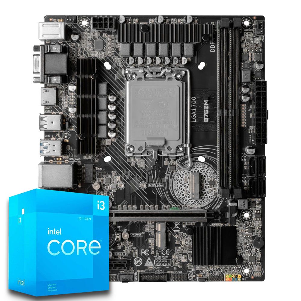 Pichau Kit upgrade, Intel i3-12100, B760M DDR4