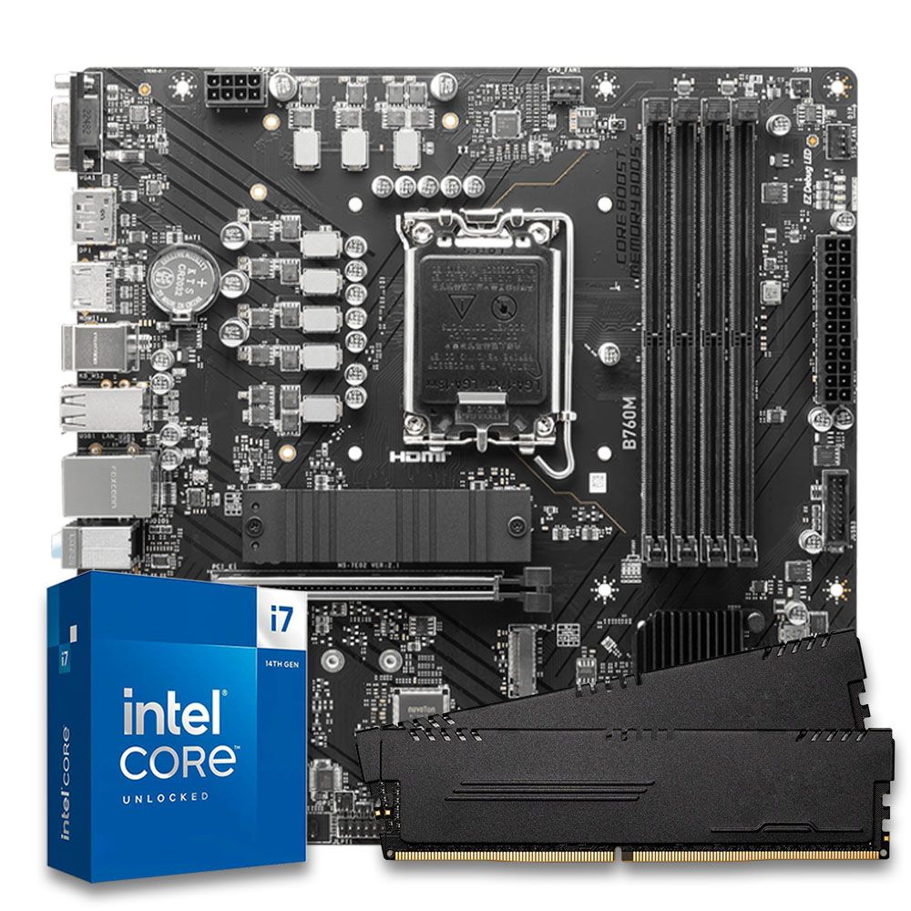 Pichau Kit upgrade, Intel i7-12700F, B760M DDR5, 16GB