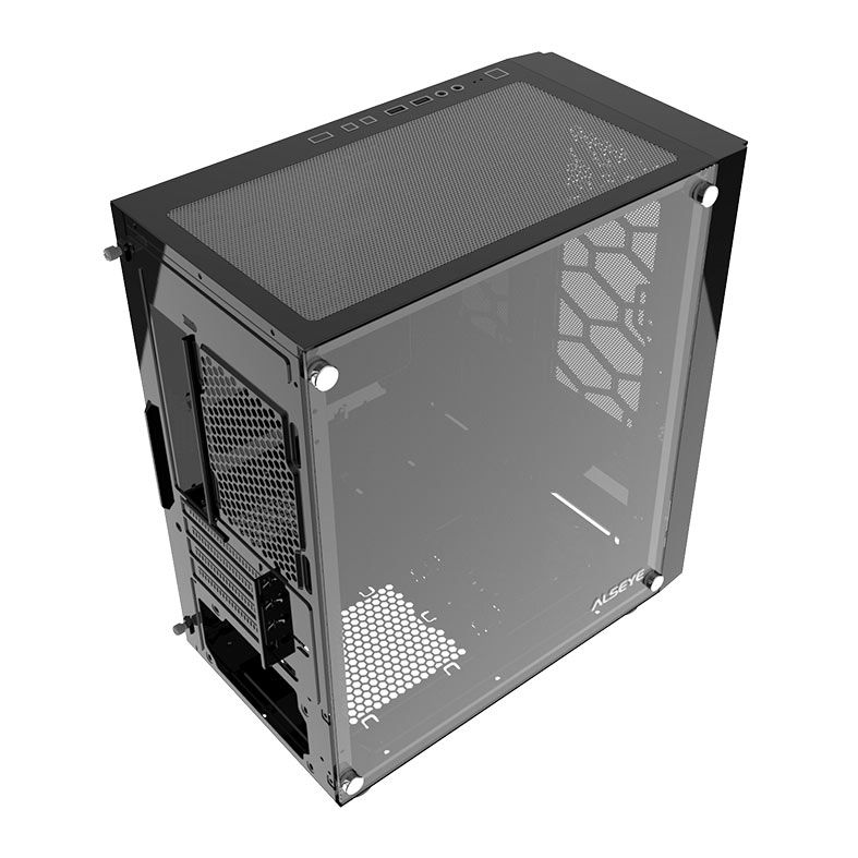 Gabinete Gamer Alseye Ice, Mid-Tower, Lateral de Vidro, Preto, ICE-BK