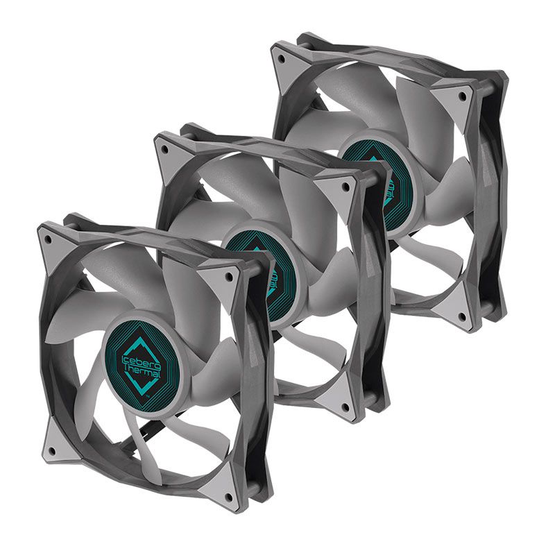 Kit Ventoinhas Iceberg Thermal IceGale, 3x120mm, Cinza, ICEGALE12-B3A