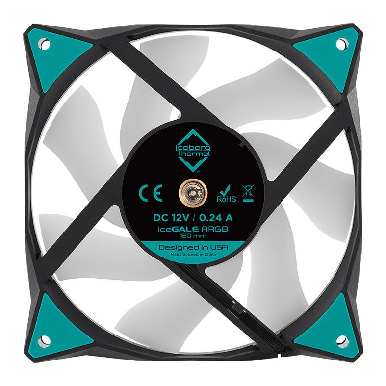 Kit Ventoinhas Iceberg Thermal IceGale, ARGB, 3x120mm, Preto e Branco, ICEGALE12A-B3A