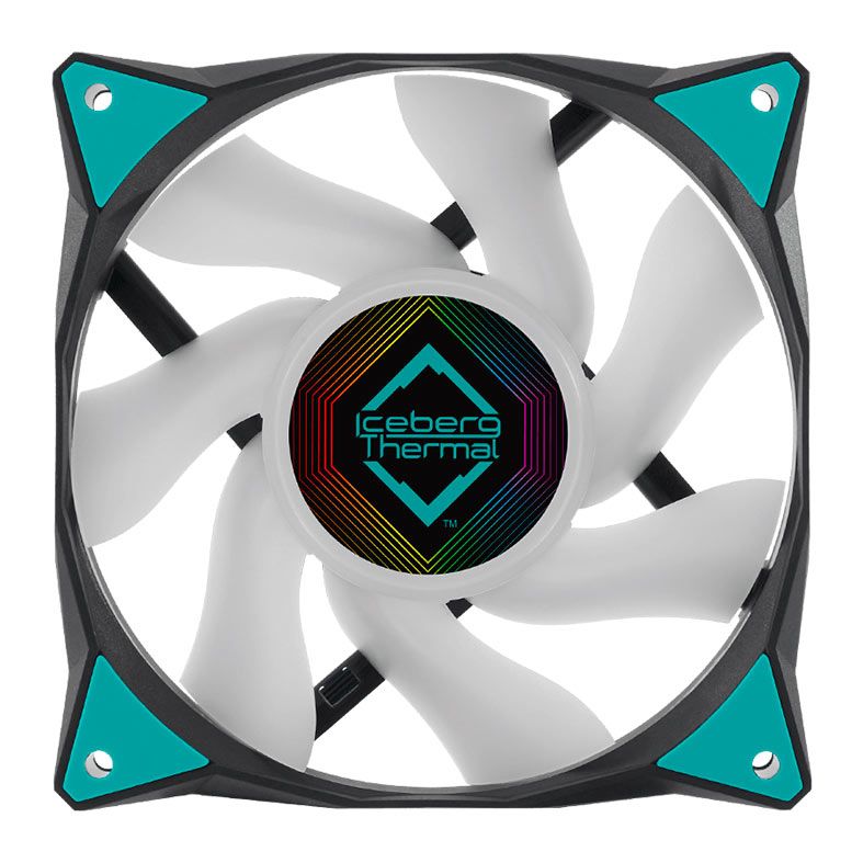Kit Ventoinhas Iceberg Thermal IceGale, ARGB, 3x120mm, Preto e Branco, ICEGALE12A-B3A