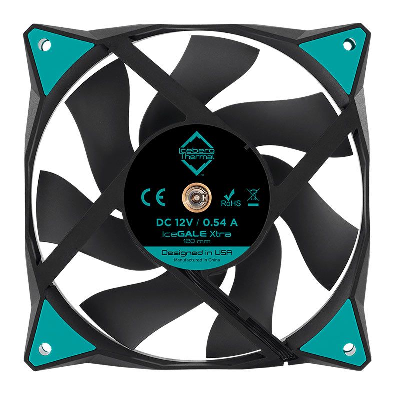 Kit Ventoinhas Iceberg Thermal IceGale Xtra, 3x120mm, Preto, ICEGALE12X-C3A
