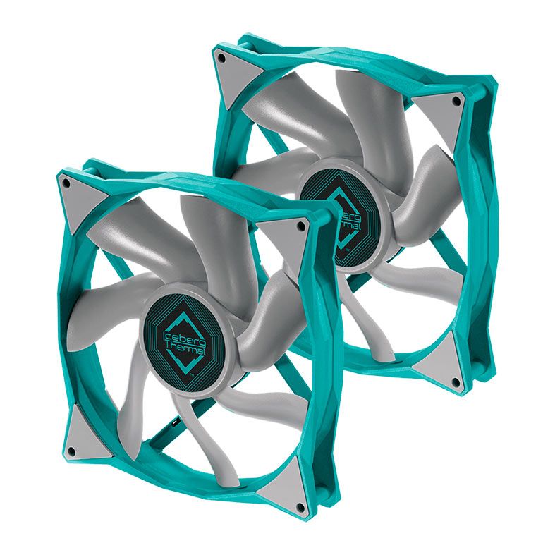 Kit Ventoinhas Iceberg Thermal IceGale, 2x140mm, Cinza e Azul, ICEGALE14-A2A