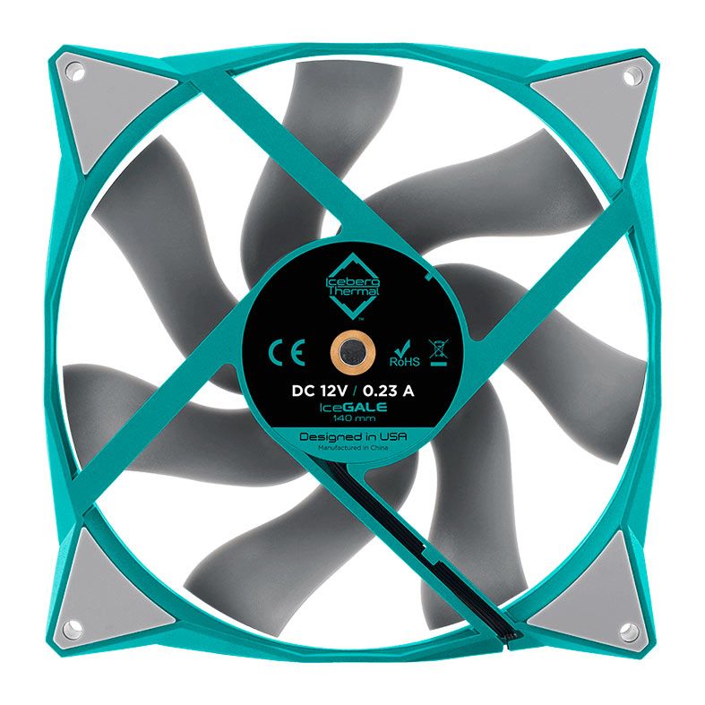 Kit Ventoinhas Iceberg Thermal IceGale, 2x140mm, Cinza e Azul, ICEGALE14-A2A
