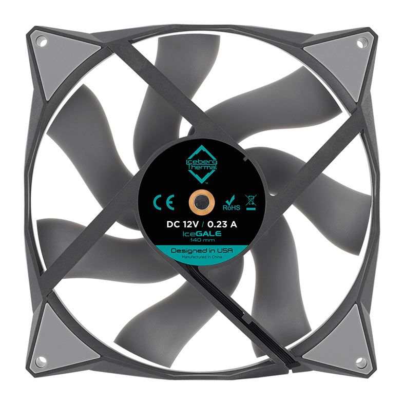 Kit Ventoinhas Iceberg Thermal IceGale, 2x140mm, Cinza, ICEGALE14-B2A