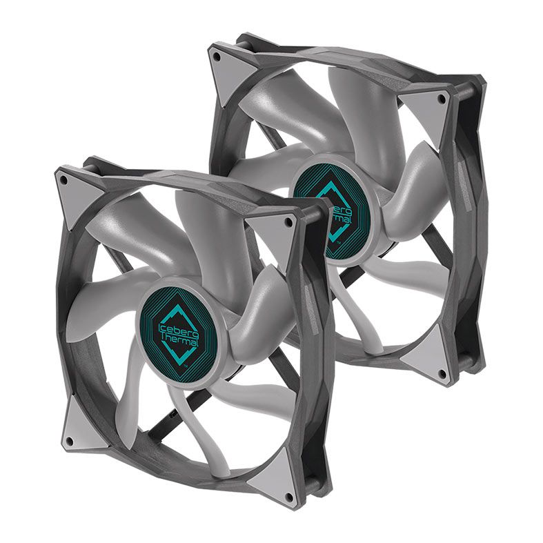 Kit Ventoinhas Iceberg Thermal IceGale, 2x140mm, Cinza, ICEGALE14-B2A