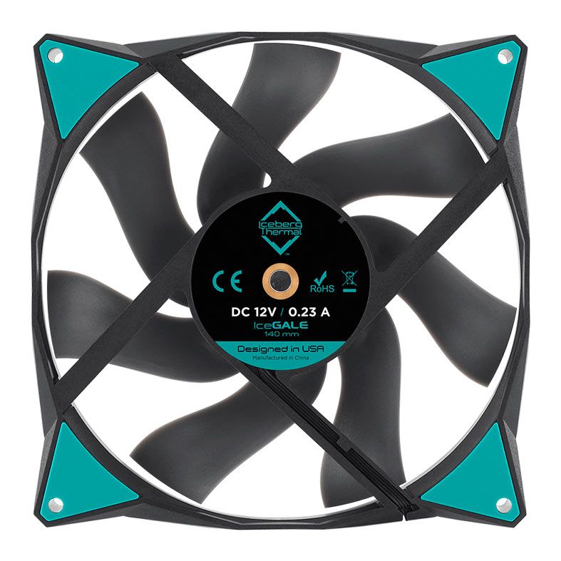 Kit Ventoinhas Iceberg Thermal IceGale, 2x140mm, Preto, ICEGALE14-C2A