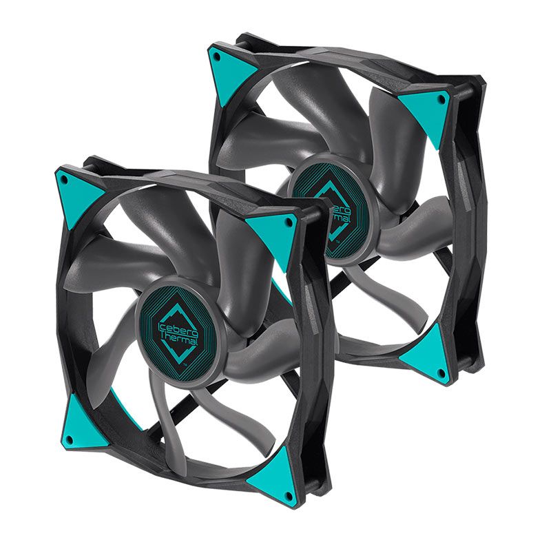 Kit Ventoinhas Iceberg Thermal IceGale, 2x140mm, Preto, ICEGALE14-C2A