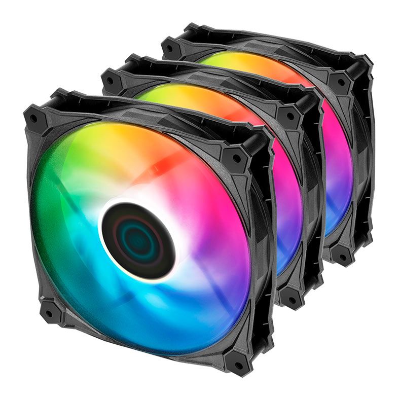 Kit Ventoinhas Iceberg Thermal IceGale Lightning, ARGB, 3x120mm, Preto, IG12LT-B3A