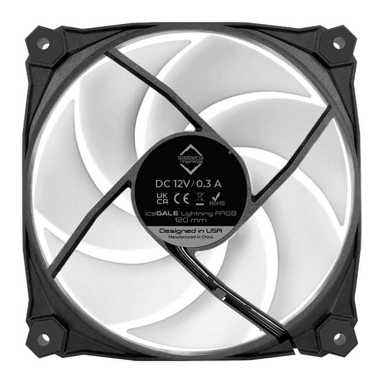 Kit Ventoinhas Iceberg Thermal IceGale Lightning, ARGB, 3x120mm, Preto, IG12LT-B3A
