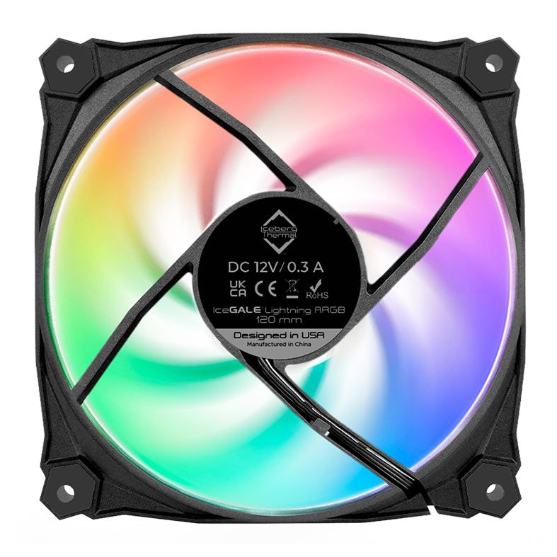 Kit Ventoinhas Iceberg Thermal IceGale Lightning, ARGB, 3x120mm, Preto, IG12LT-B3A