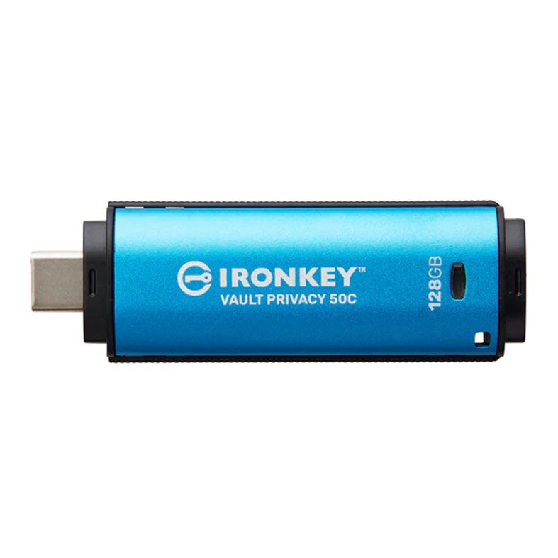 Pen Drive Kingston Ironkey, 128GB, USB-C 3.2, Azul, IKVP50C-128GB