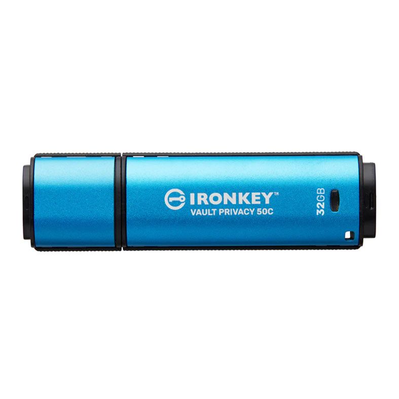 Pen Drive Kingston Ironkey, 32GB, USB-C 3.2, Azul, IKVP50C-32GB