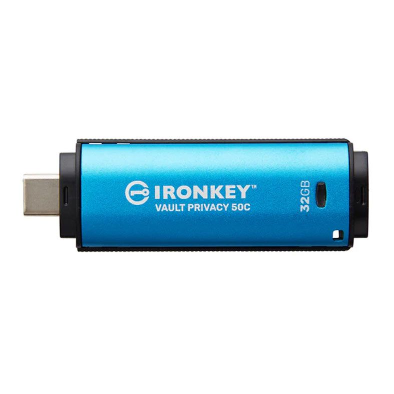 Pen Drive Kingston Ironkey, 32GB, USB-C 3.2, Azul, IKVP50C-32GB