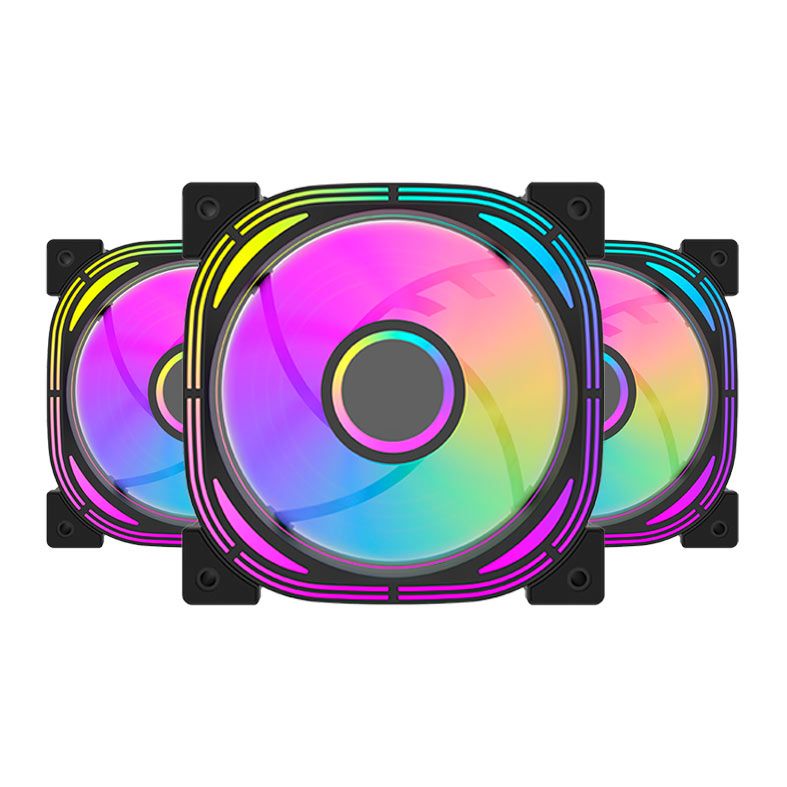Kit Ventoinhas Aigo Darkflash Infinity 24 Pro, ARGB, 3x120mm, Preto, INF24PRO3IN1BK