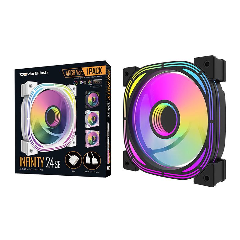Ventoinha Aigo Darkflash Infinity 24se, 120mm, A-RGB, Preto, INF24se-BK