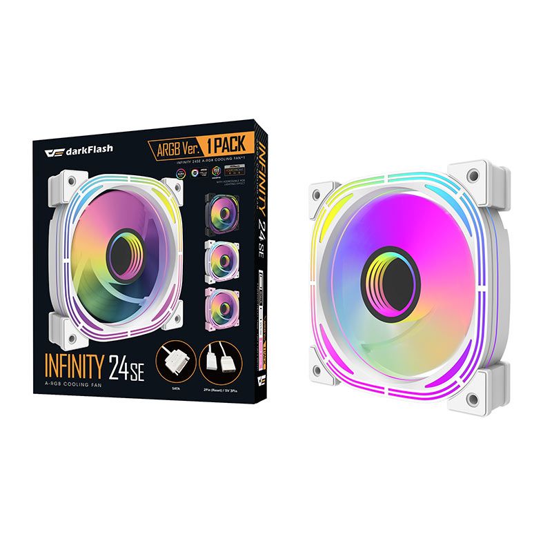 Ventoinha Aigo Darkflash Infinity 24se, 120mm, A-RGB, Branco, INF24se-WH