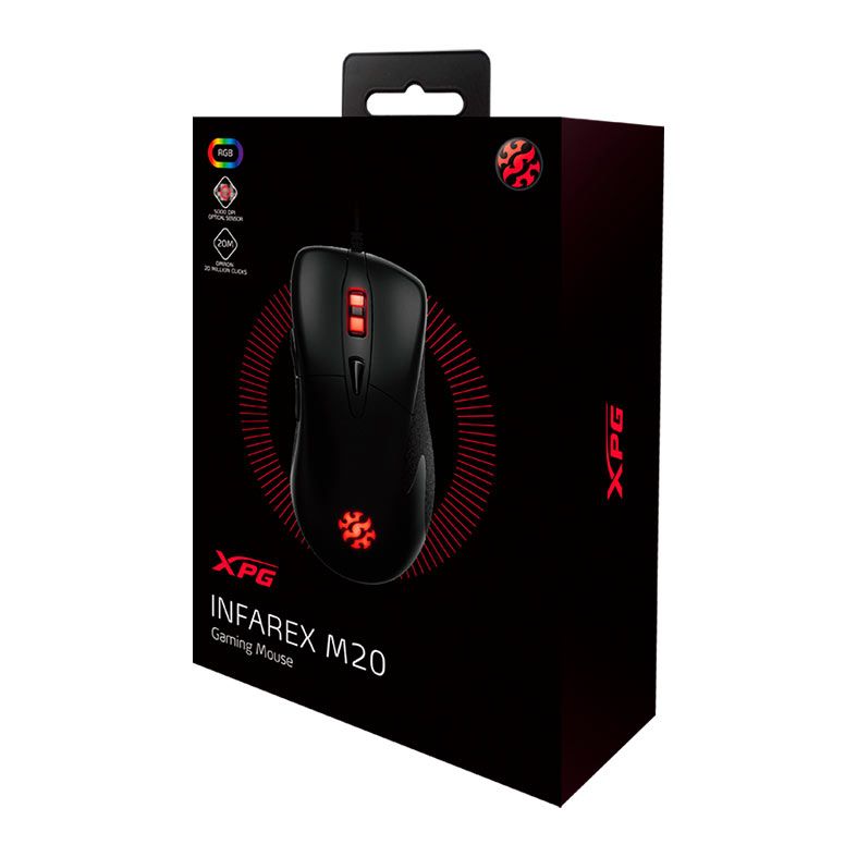 Mouse Gamer XPG Infarex M20, RGB, 5000DPI, 7 Botoes, Preto, INFAREX-M20