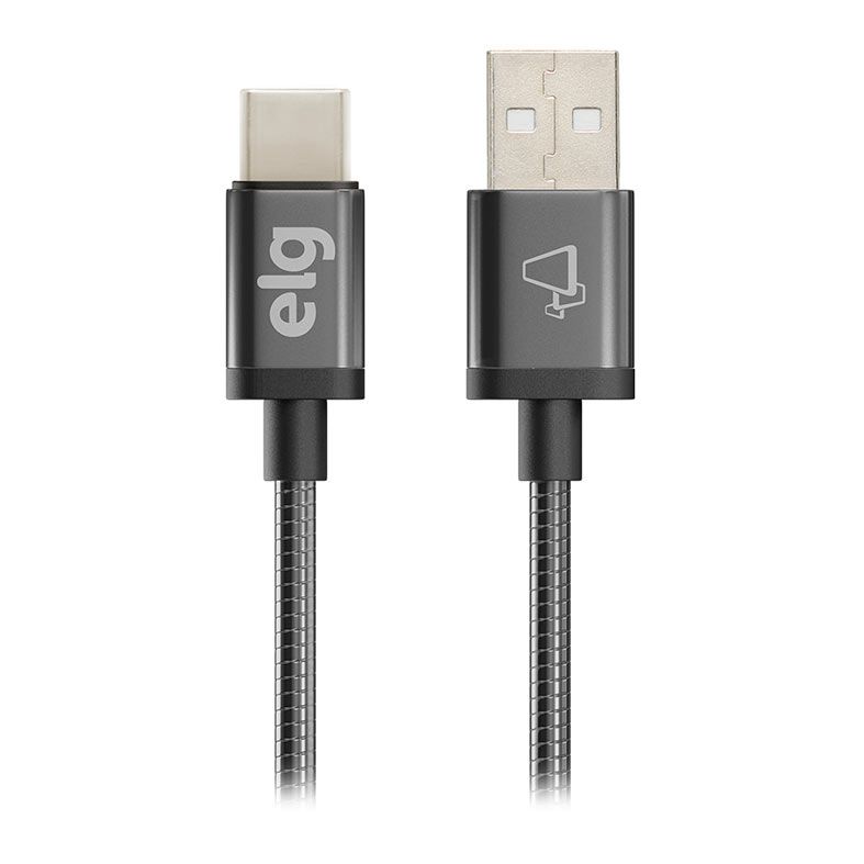 Cabo Inox USB Tipo-C ELG, 1m, Cinza, INXC10GY