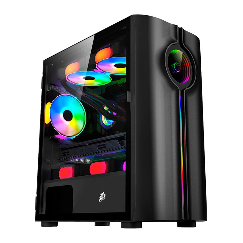 Gabinete Gamer 1STPlayer Infinite Space-IS3, RGB, Mid-Tower, Lateral de Vidro, Preto, IS3-BK