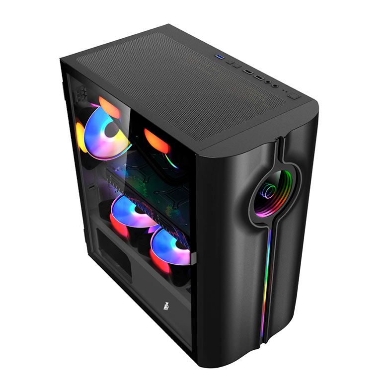 Gabinete Gamer 1STPlayer Infinite Space-IS3, RGB, Mid-Tower, Lateral de Vidro, Preto, IS3-BK