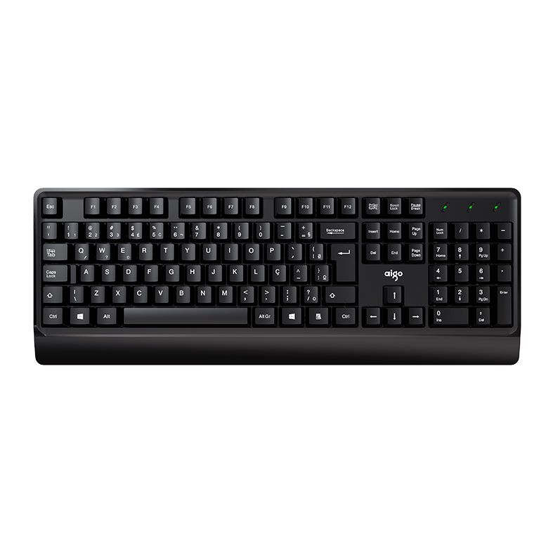 Teclado Aigo K100, ABNT2, Preto, K100