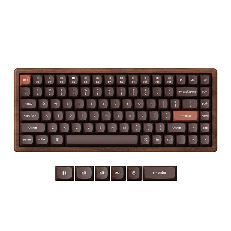 Teclado Magnetico Keychron K2HE Wood Edition, Wireless, Switch Double Rain Magnetic Nebula, K2H-F1W